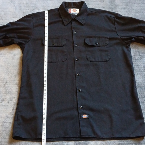 Dickies Workwear Vintage Button Down Shirt Men's Large, Black, Chest Pockets - Picture 6 of 7